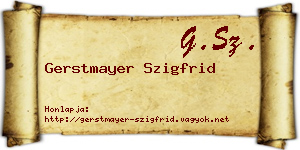 Gerstmayer Szigfrid névjegykártya